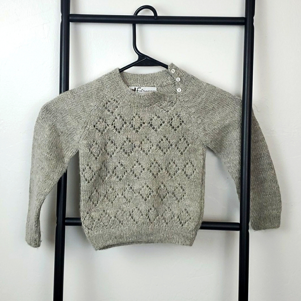 Fotrama alpaca for Matus Imports gray sweater kids size S"